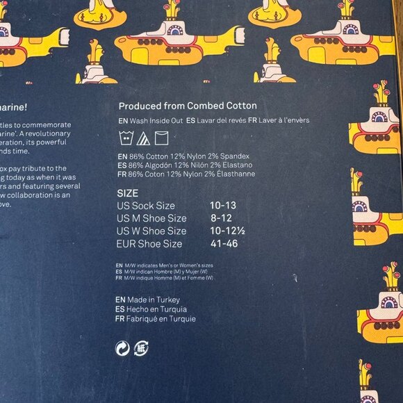 THE BEATLES X HAPPY SOCKS 10-13 3 Pairs Yellow Submarine Limited Edition Box Set - Picture 6 of 7
